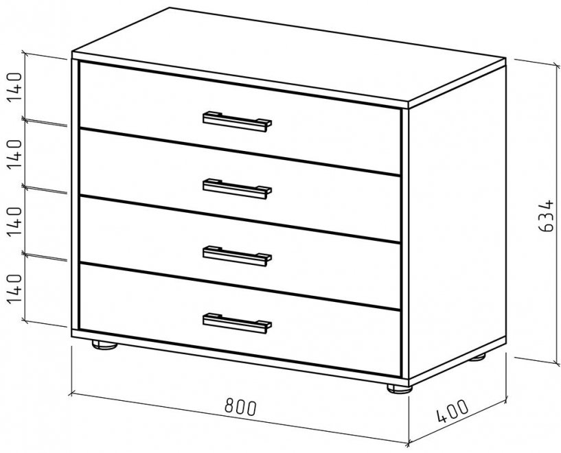 Комод Остин-6 белый