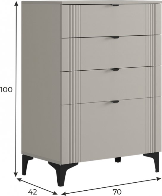 Комод Рич кашемир / фрапучино матовый / черный