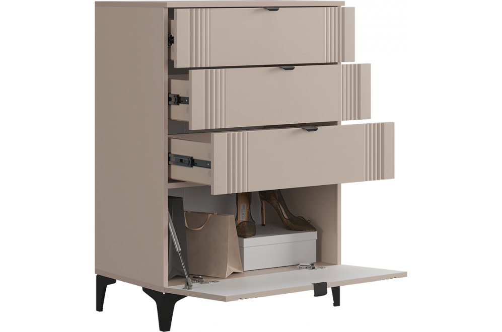 Комод Рич кашемир / фрапучино матовый / черный