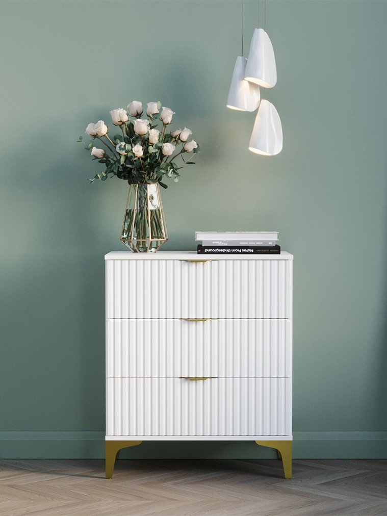 Комод ridberg andre 3Я белый / золото