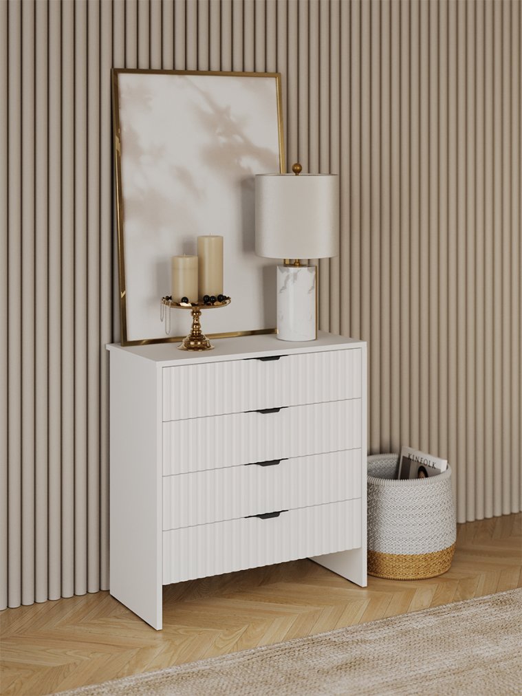 Комод ridberg lugano 4Я белый / черный