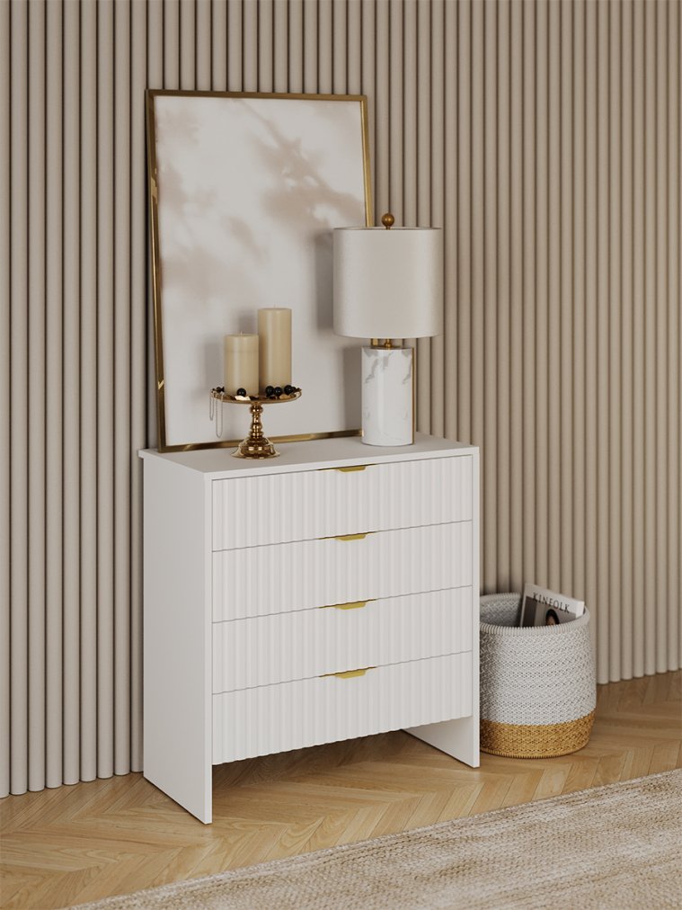 Комод ridberg lugano 4Я белый / золото