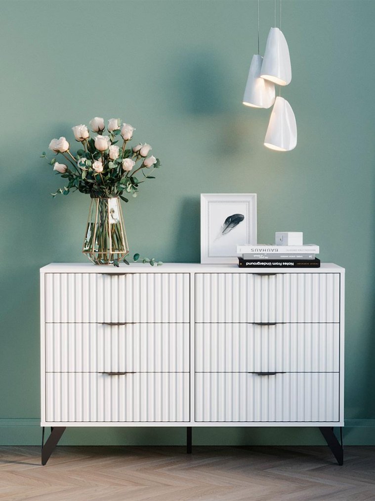 Комод ridberg lugano 6Я белый / черный