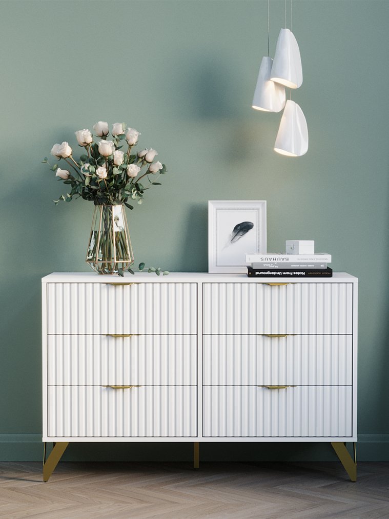 Комод ridberg lugano 6Я белый / золото
