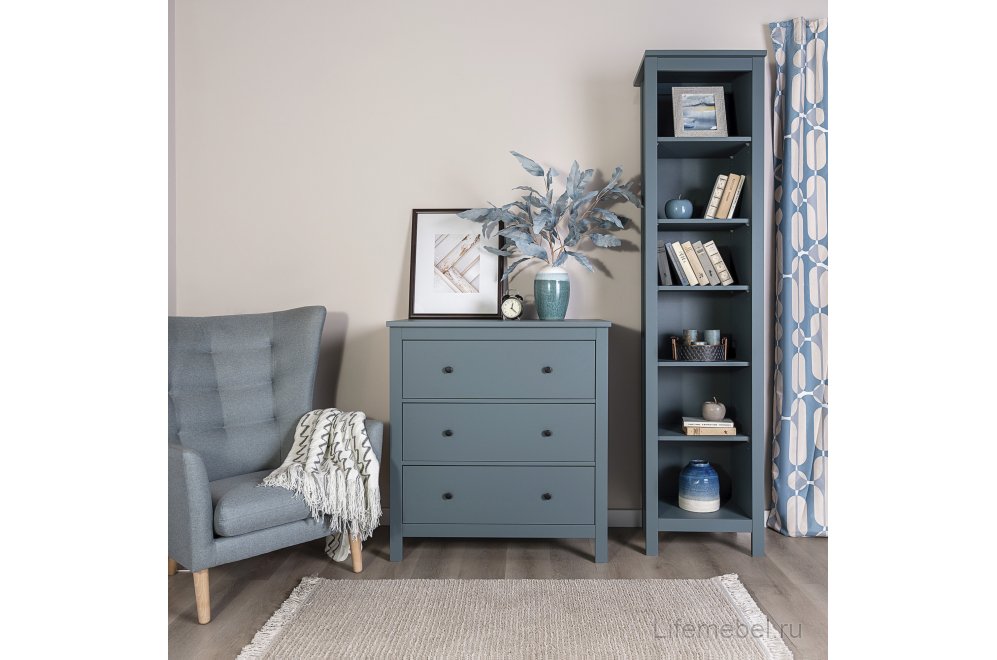 Комод Сага 3 ящика бирюзовый