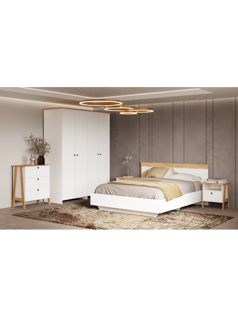 Комод Теодора белый / крафт золотой