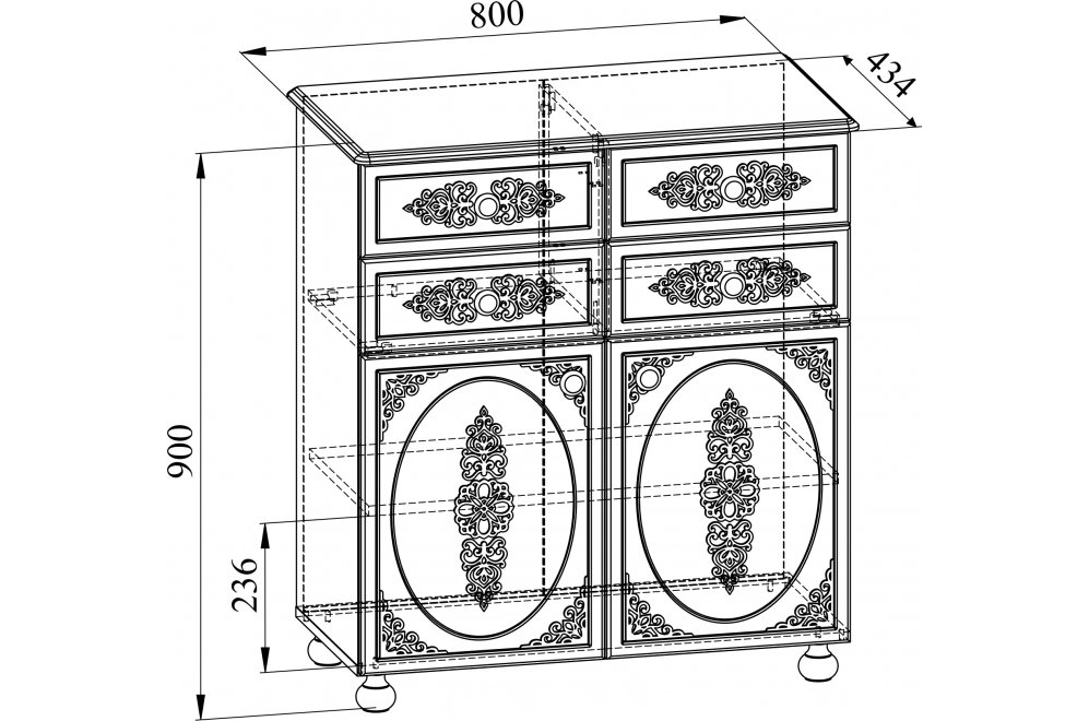 Комод Ассоль плюс АС-18 ваниль