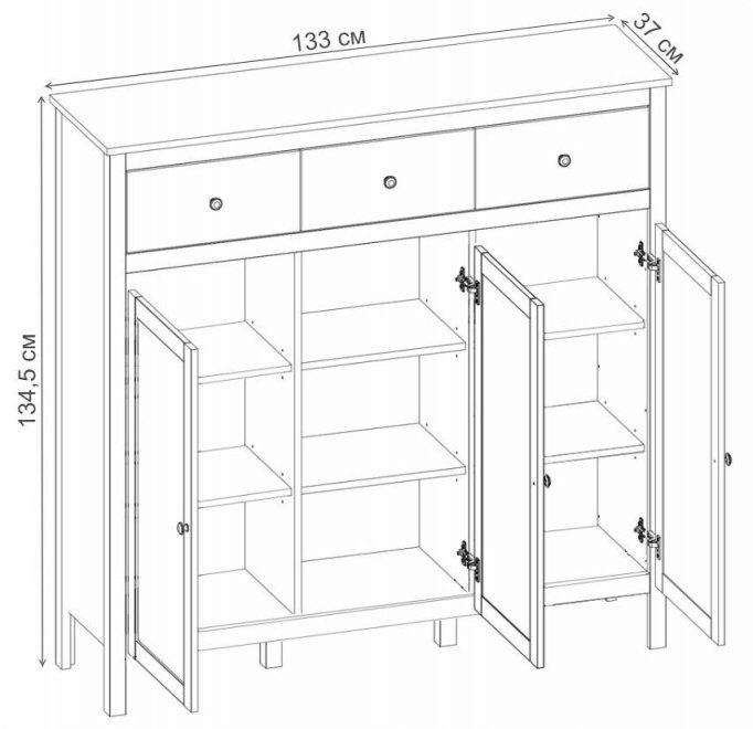 Комод Хельга KOM3D3S дуб артизан