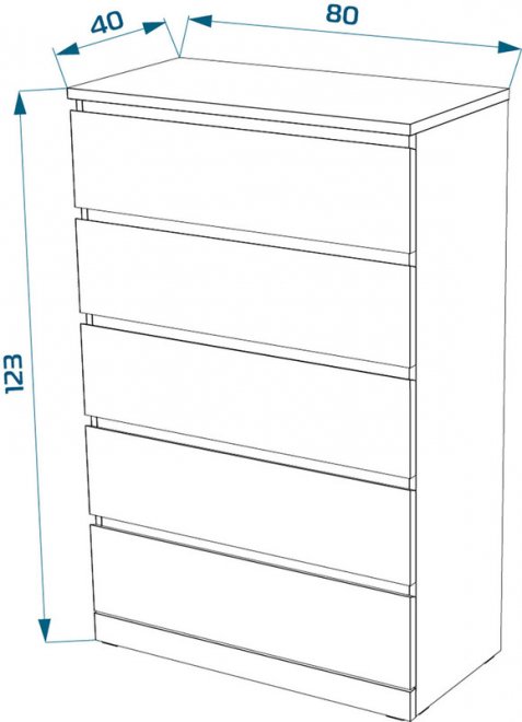 Комод Варма 5 белый