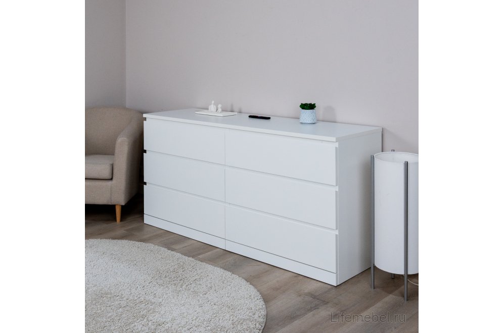 Комод Варма Прайм 6Д белый