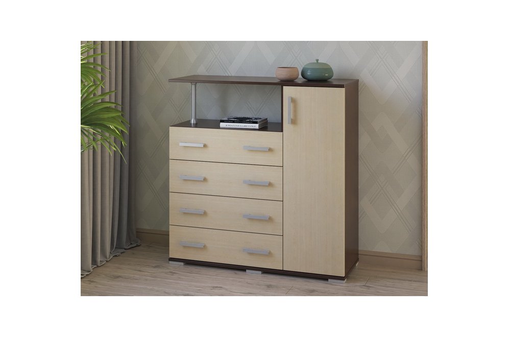 Комод Вента-10 венге / дуб молочный правый