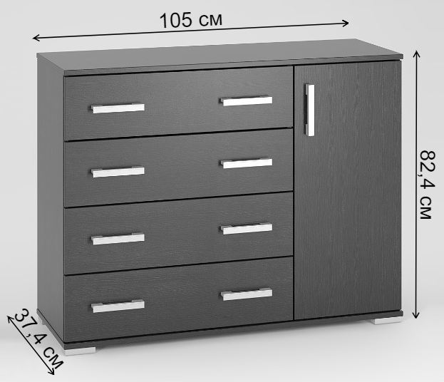 Комод Вента-34 ясень темный