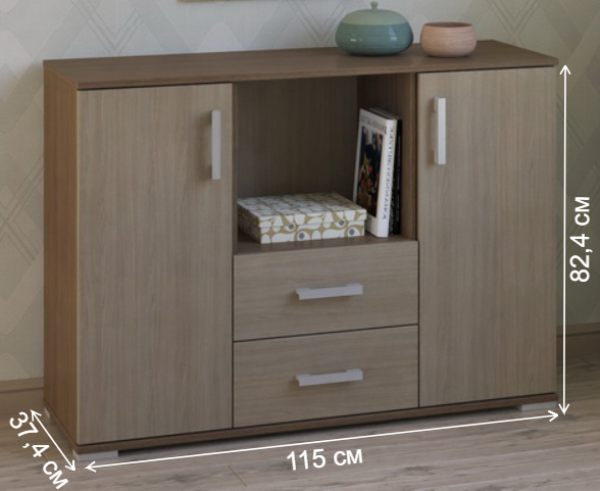 Комод Вента-64 ясень темный / ясень светлый