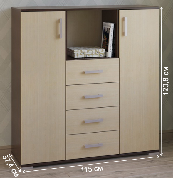 Комод Вента-66 венге / дуб молочный