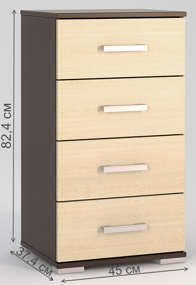 Комод Вента-84 венге/дуб молочный