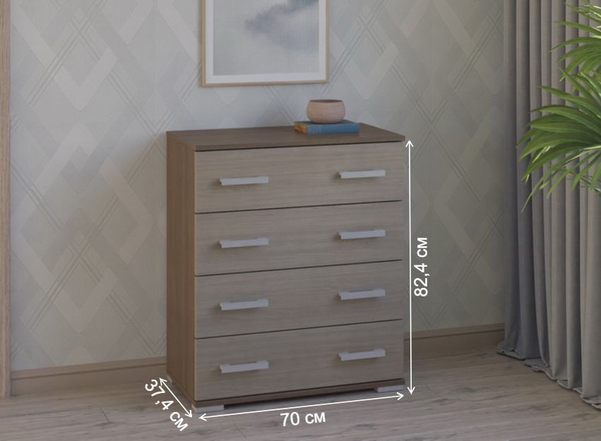 Комод Вента-94 ясень темный / ясень светлый