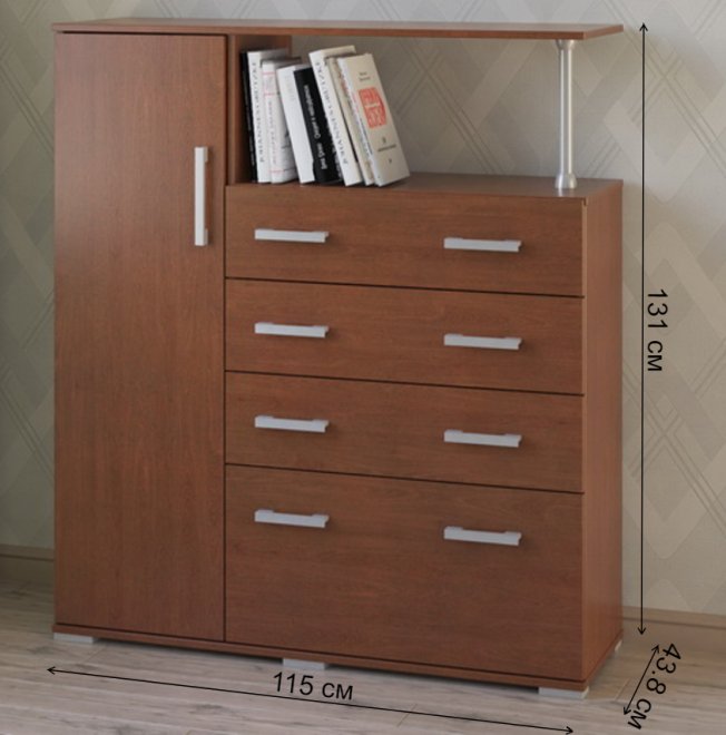 Комод Вента-9 вишня левый