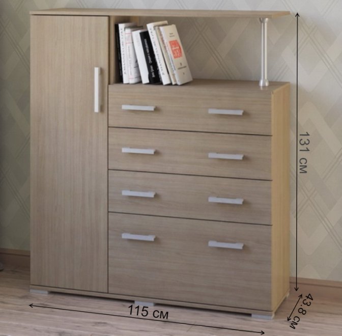 Комод Вента-9 ясень светлый левый