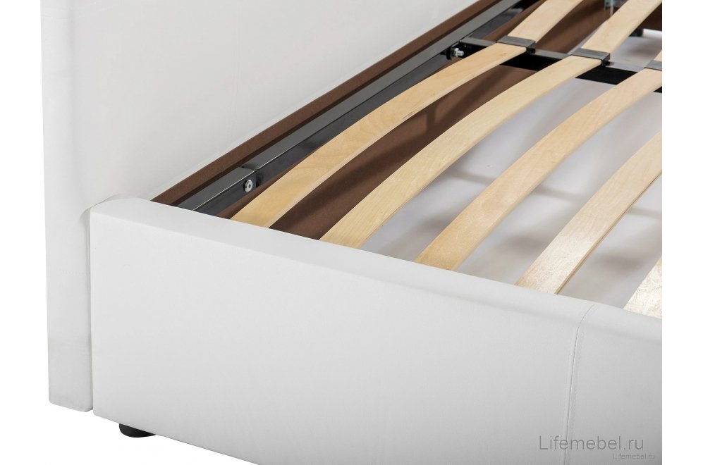 Двуспальная кровать Афродита-2 180x200 экокожа белая