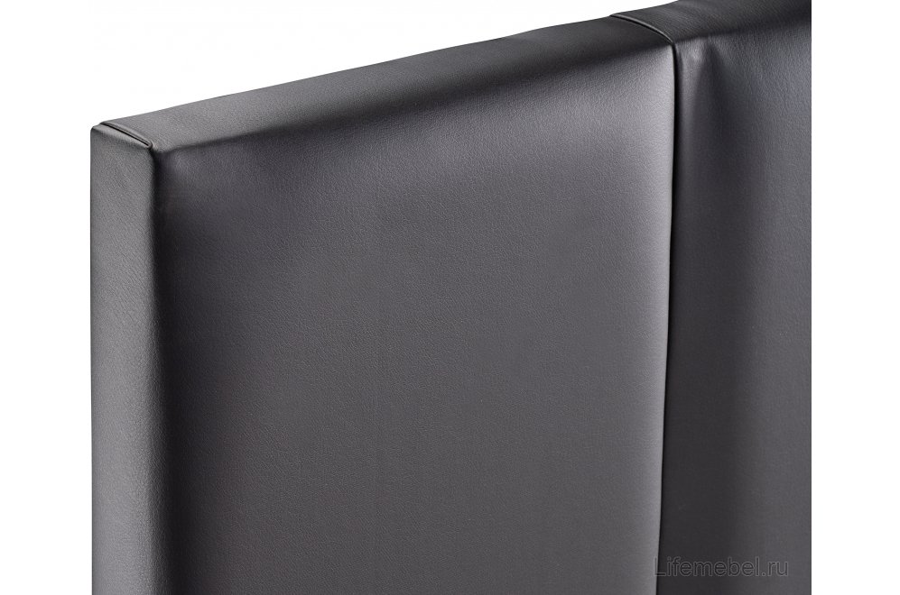 Двуспальная кровать Афродита-3 200х200 экокожа черная