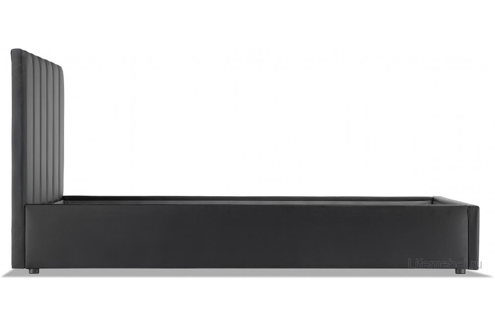 Двуспальная кровать Афродита-3 200х200 с ПМ экокожа черная