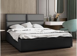 Двуспальная кровать Афродита-4 160х200 с ПМ экокожа marvel grey