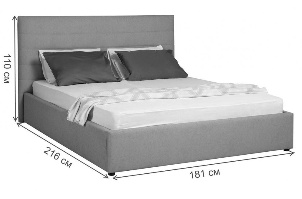 Двуспальная кровать Амалия С 160х200 без основания nord 04 серо-коричневый