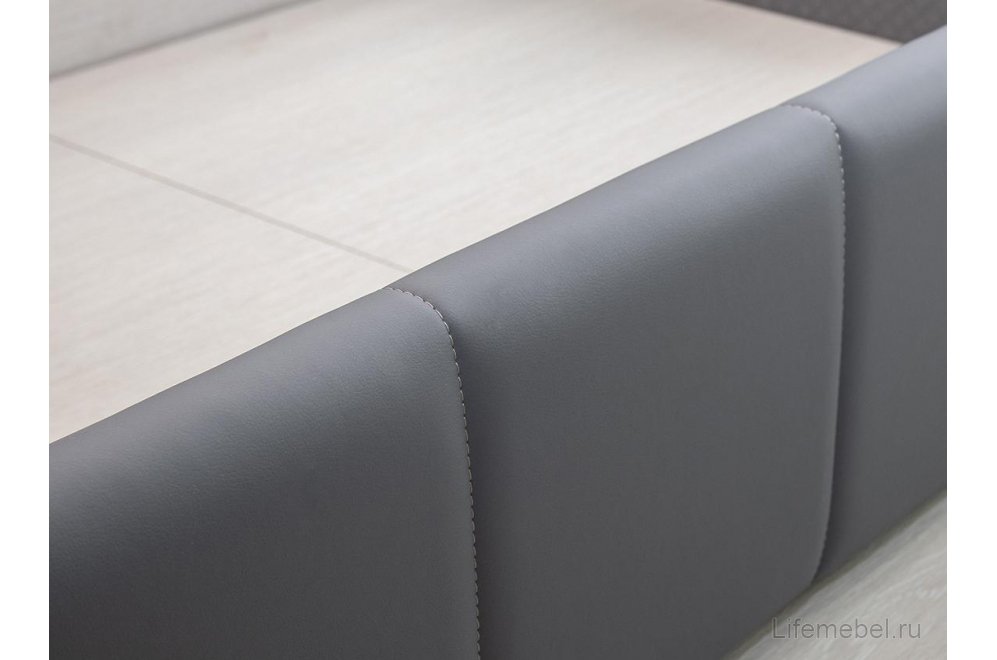 Двуспальная кровать Хлоя 160х200 с ПМ кожзаменитель Пегасо лайт грей