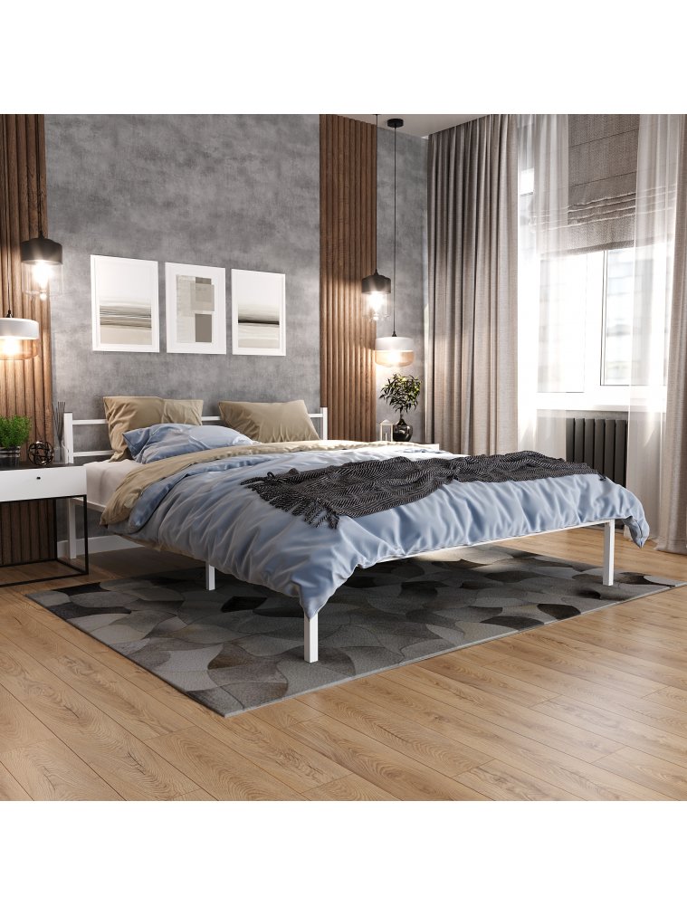 Двуспальная кровать Фади 160х200 белая
