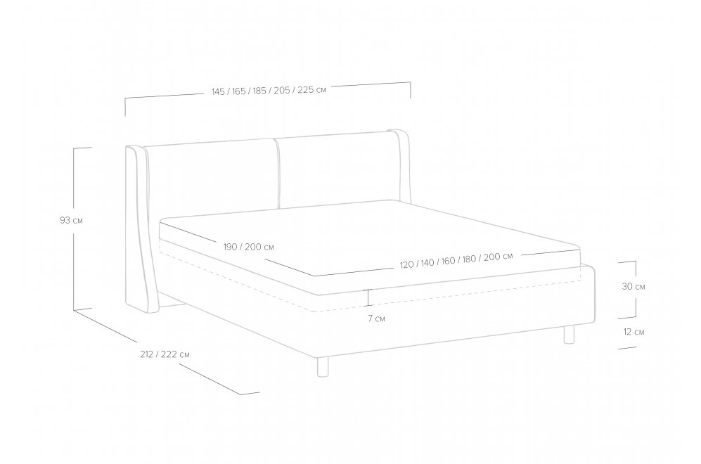 Двуспальная кровать Barcelona 160x200 с основанием ткань тедди розовая