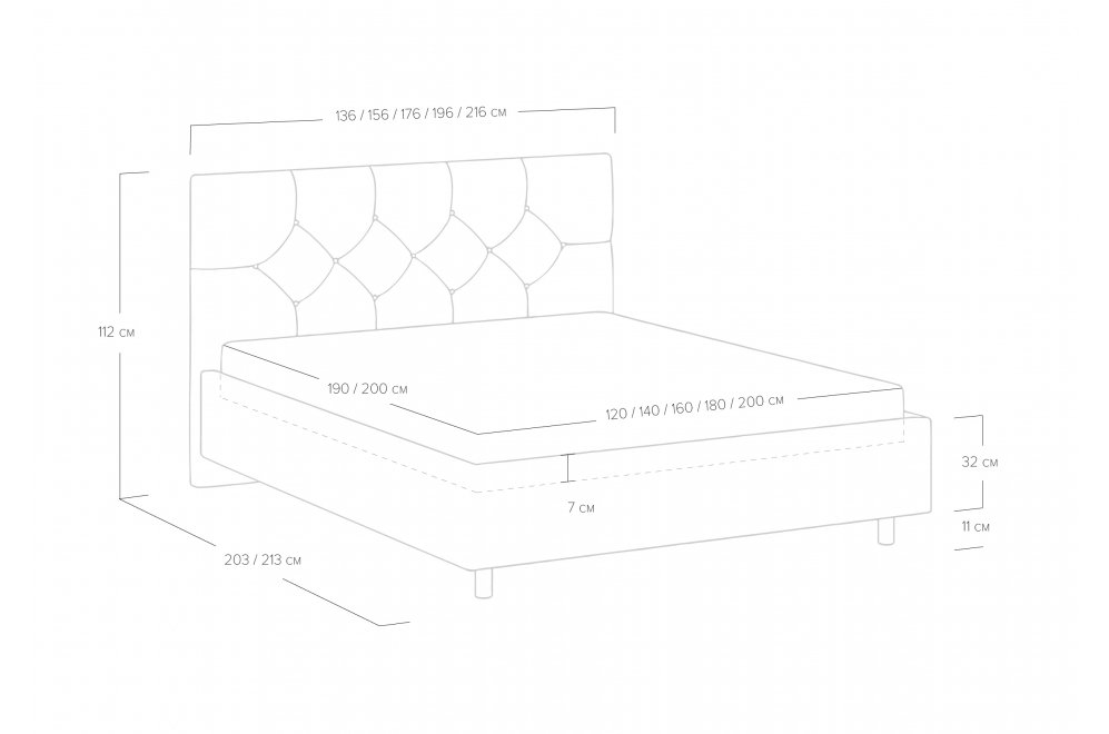 Двуспальная кровать Bari 160x200 с основанием серый микровелюр