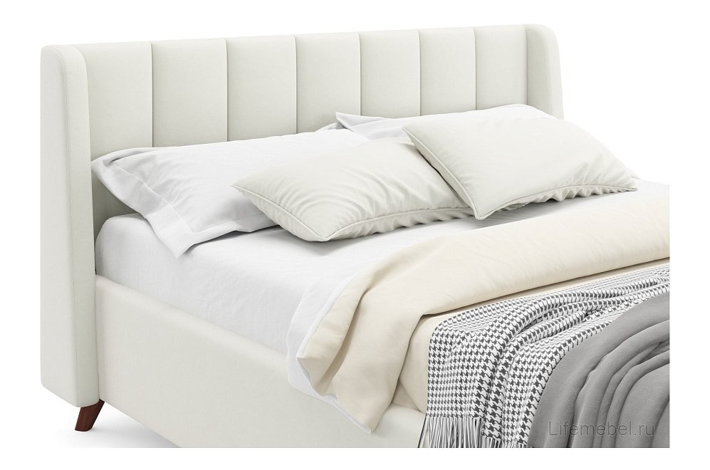 Двуспальная кровать Betsi 160х200 с ПМ велюр бежевый