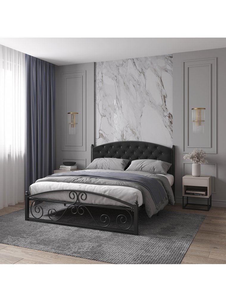 Двуспальная кровать Борнео 180х200 черная