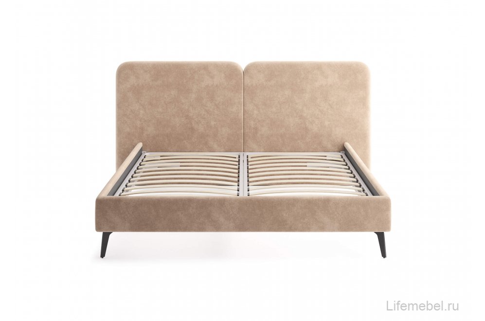 Двуспальная кровать Brooklyn 180x200 с основанием небби мокко