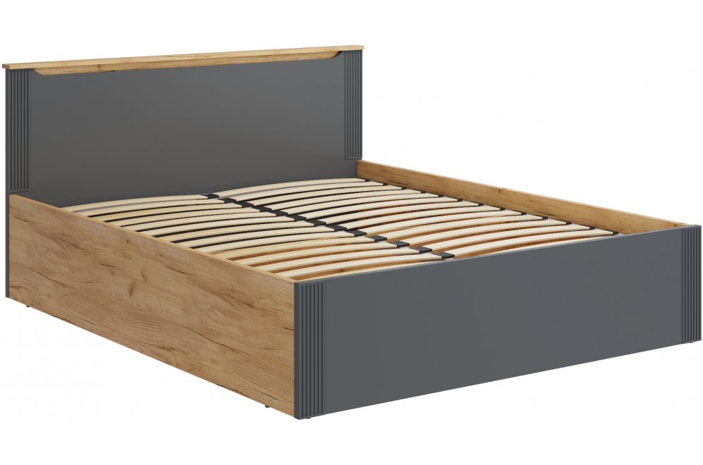 Двуспальная кровать Эмилия ЭЛ-34 160х200 с ПМ дуб крафт золотой / графит