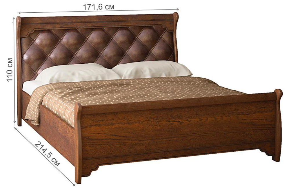 Двуспальная кровать Флоренция 677 160х200 дуб оксфорд