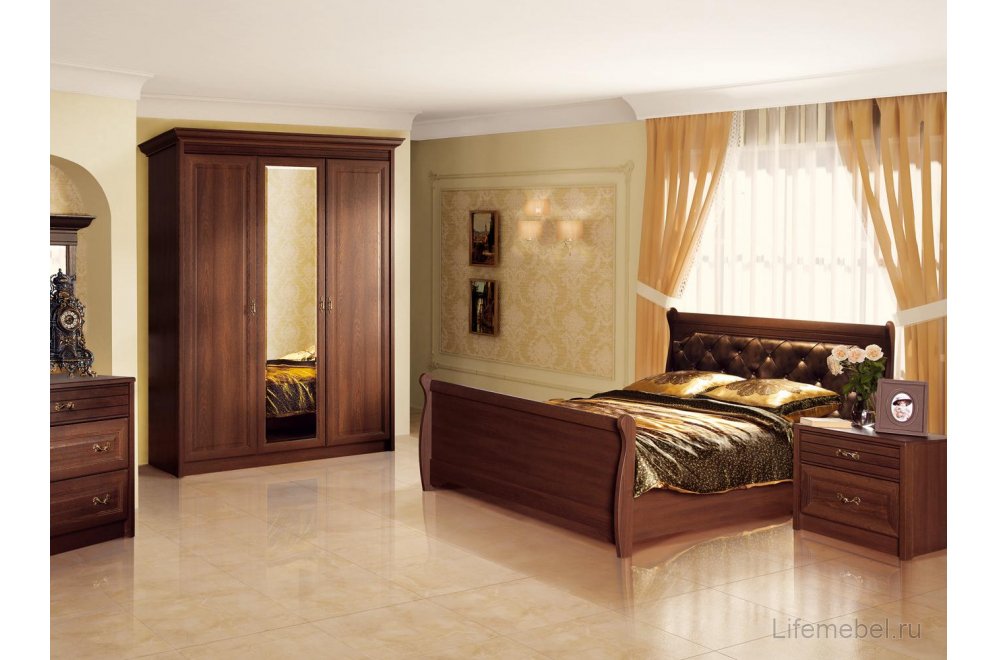 Двуспальная кровать Флоренция 677 160х200 дуб оксфорд