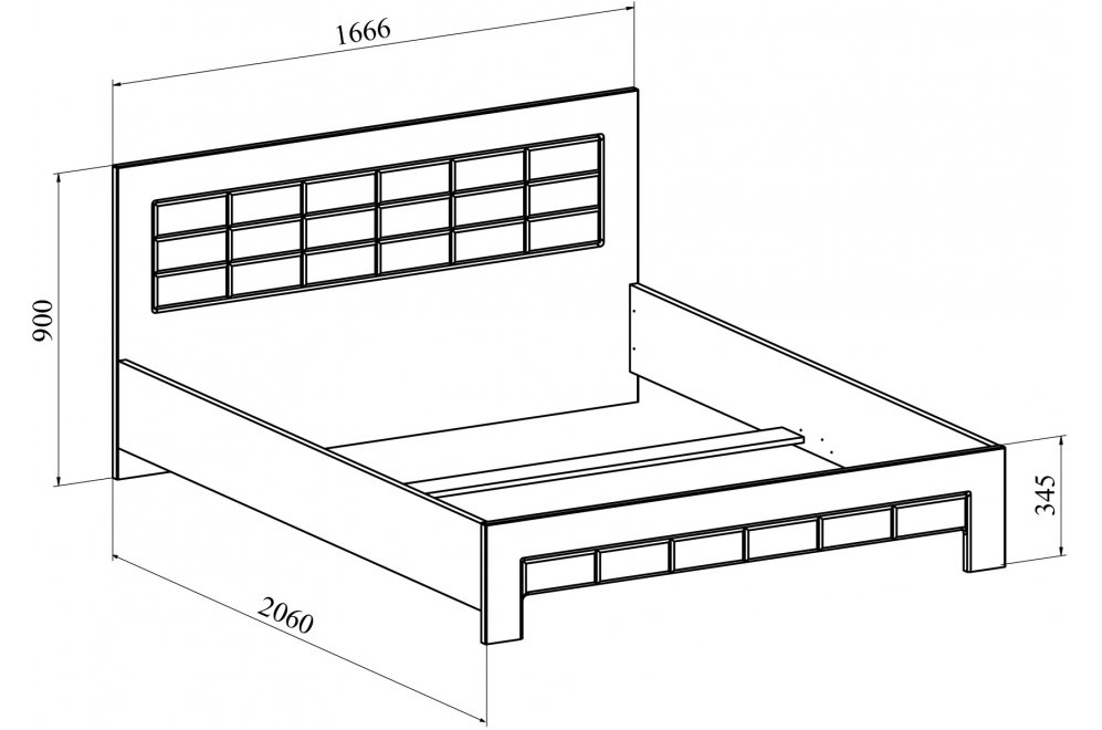 Двуспальная кровать Изабель ИЗ-712K 160х200 орех темный
