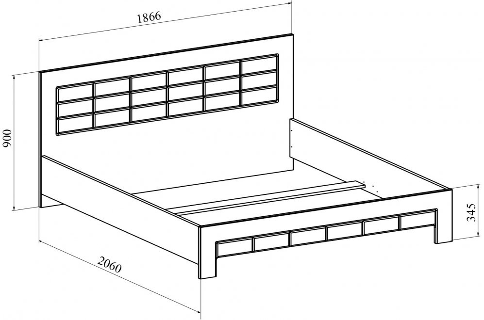 Двуспальная кровать Изабель ИЗ-713K 180х200 белое дерево