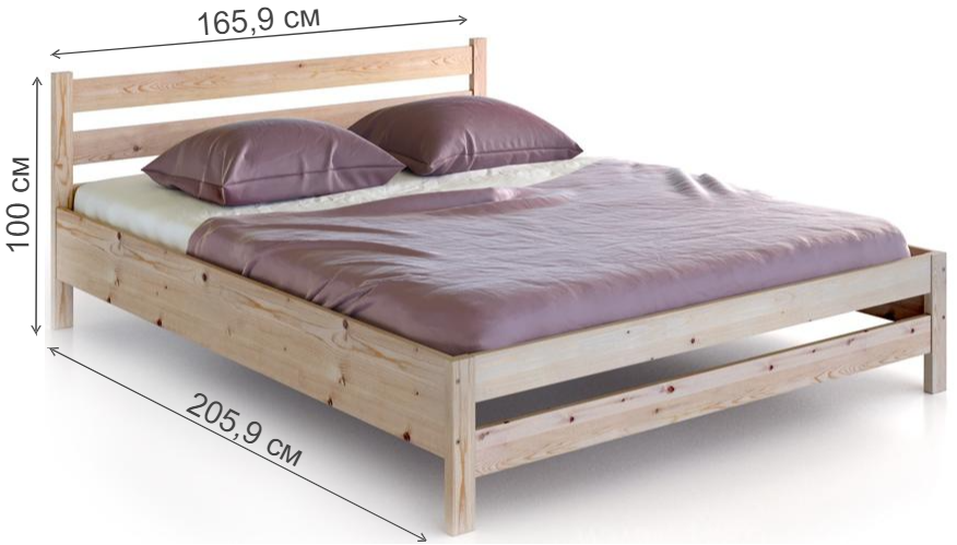 Двуспальная кровать Карелия МС-22 160х200 сосна