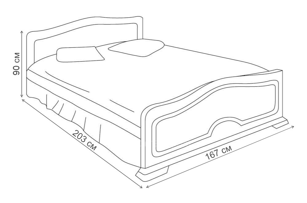 Двуспальная кровать с высоким изножьем Кэт-6 160х200 бодега / сандал белый