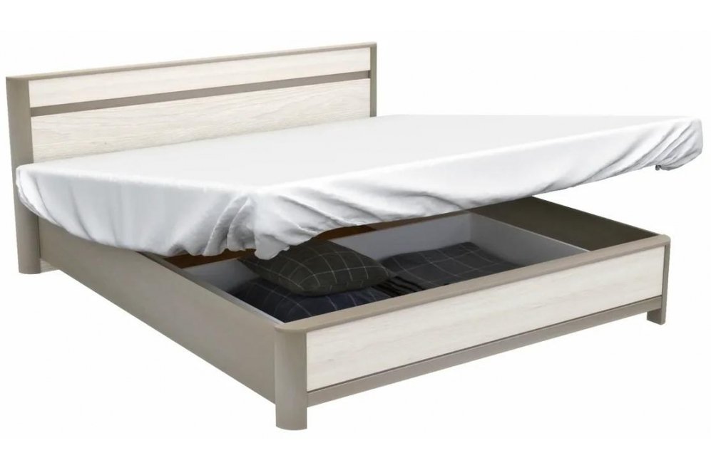 Двуспальная кровать Лацио 160х200 с ПМ серый камень