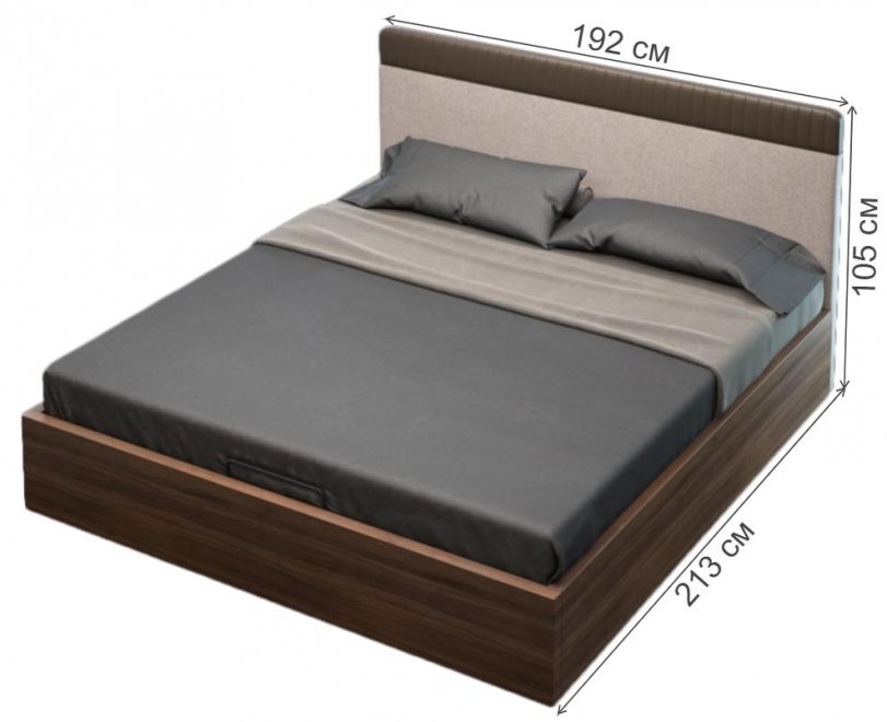 Двуспальная кровать Menorca MDI.BD.MN.2 180х200 с ПМ шпон ореха F V36F / экокожа PU162 82