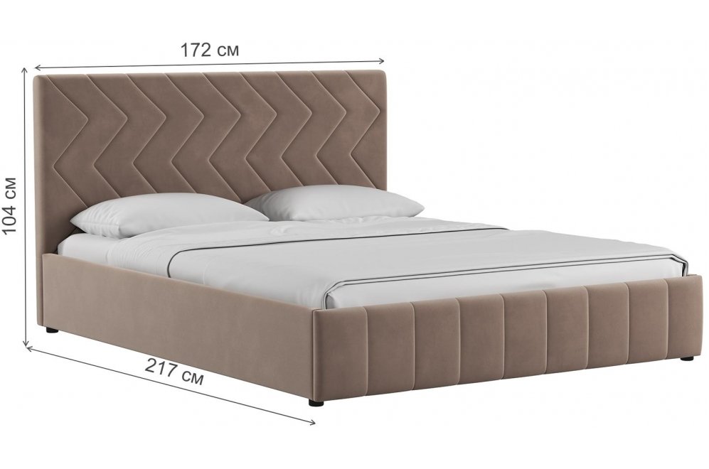 Двуспальная кровать Милана 160 с ПМ Лекко десерт