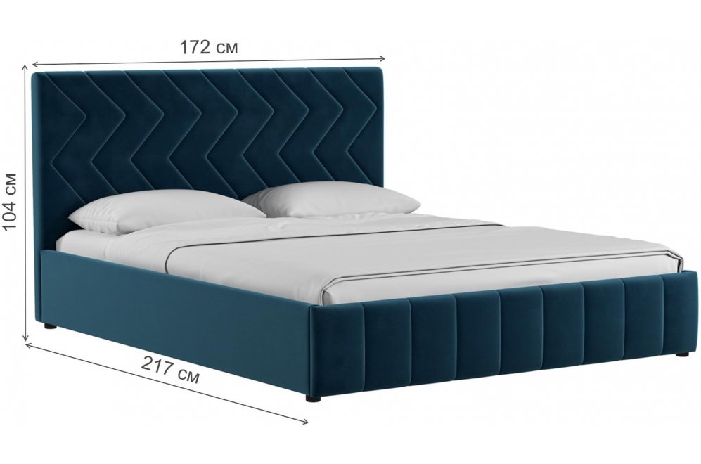 Двуспальная кровать Милана 160х200 с ПМ Лекко океан