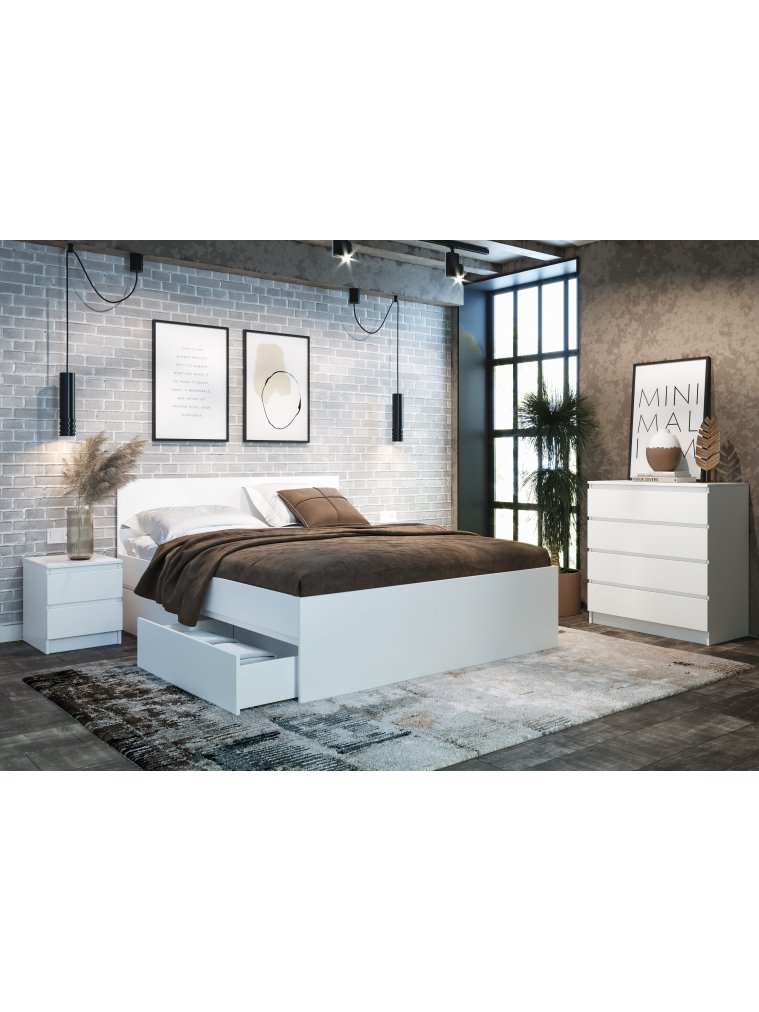 Двуспальная кровать Мадера 160х200 белый