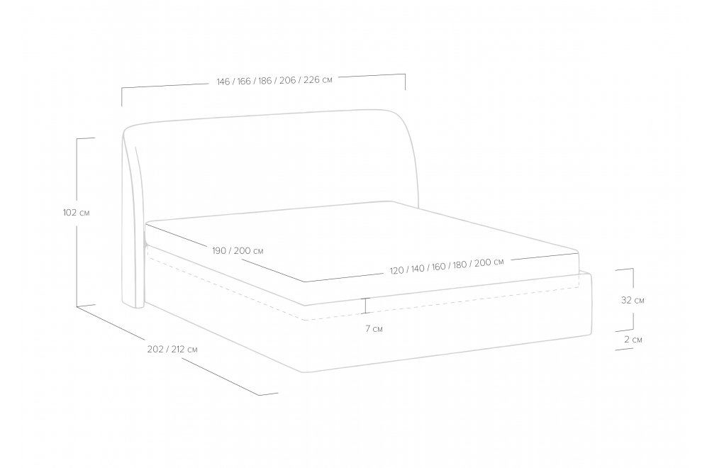 Двуспальная кровать Nicole 160х200 с основанием льняная рогожка