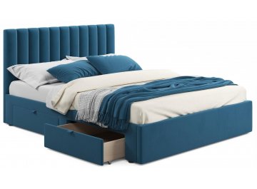 Двуспальная кровать Olivia синий