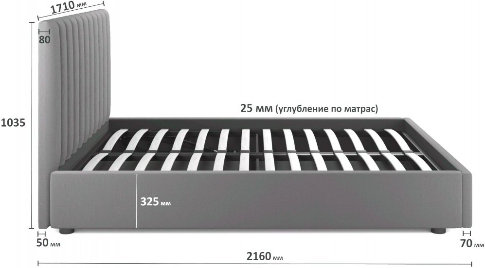 Двуспальная кровать Olivia 160х200 с ПМ синий велюр