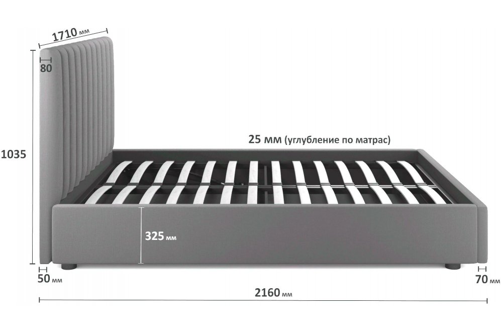 Двуспальная кровать Olivia 160х200 с ПМ синий велюр